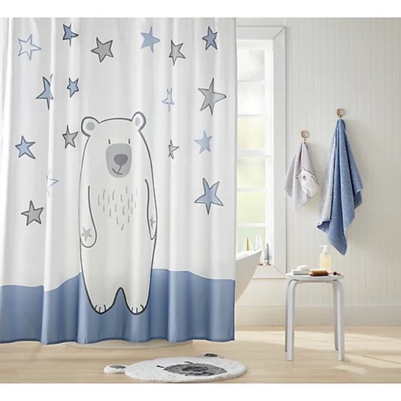 brand new Marmalade-brand 72x72-inch Shower Curtain POLAR BEAR + STARS - Picture 9 of 9